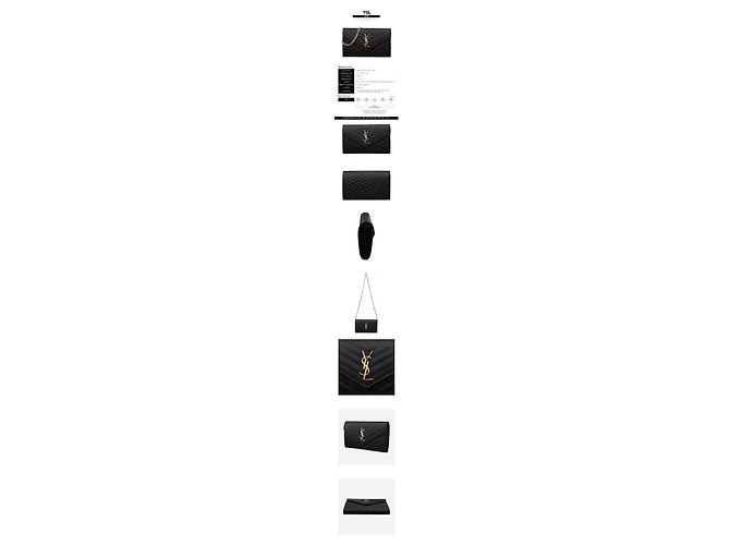 Saint Laurent Borsa a tracolla Monogram Chain Gold Black Nero - vista 2