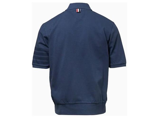 Thom Browne Garment Overdyed Jersey Polo Blue - view 4