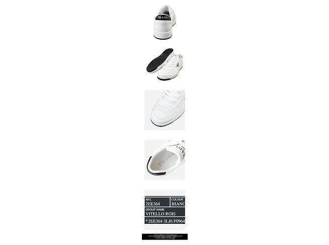 Prada Sneakers Downtown White Black Argento - vista 3