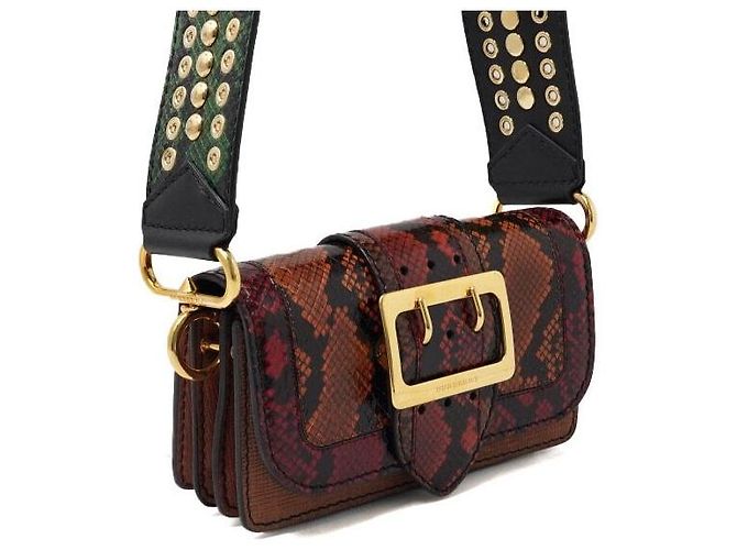 Burberry Bolsa de ombro e crossbody feminina Madison em python com fivela dourada - vista 4