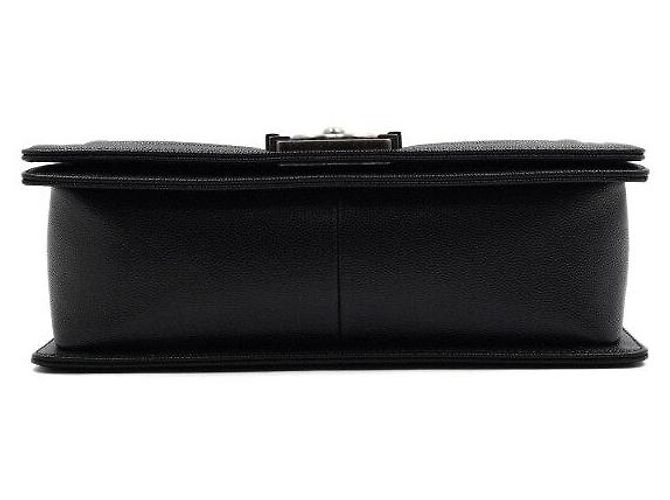 Chanel Borsa a tracolla Boy Black Caviar Medium Flap con catena argentata Nero - vista 7