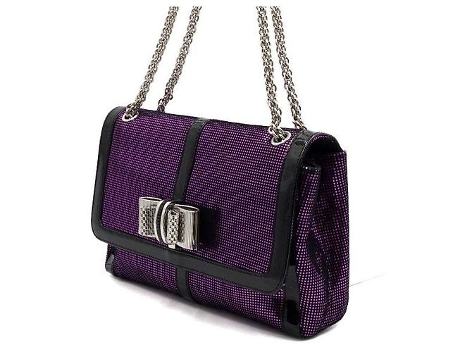 Christian Louboutin Borsa a tracolla e crossbody Sweet Charity Silver Chain Porpora - vista 2