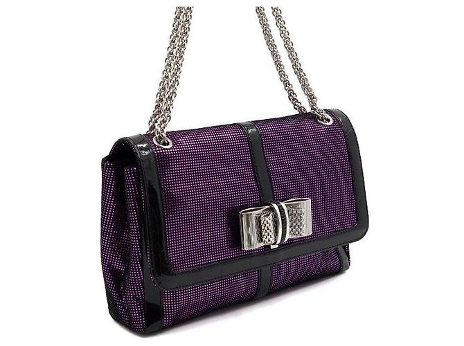 Christian Louboutin Borsa a tracolla e crossbody Sweet Charity Silver Chain Porpora - vista 3