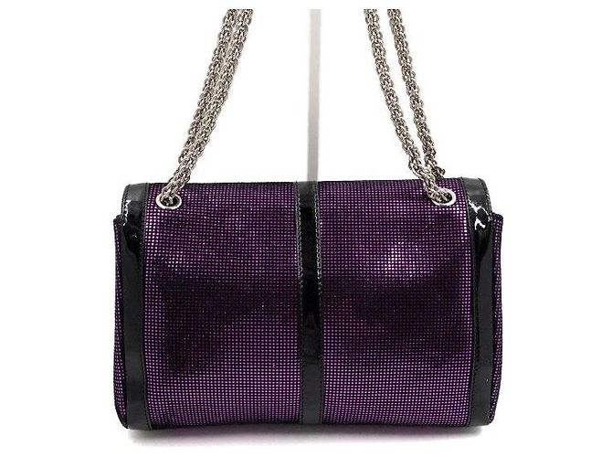 Christian Louboutin Borsa a tracolla e crossbody Sweet Charity Silver Chain Porpora - vista 4