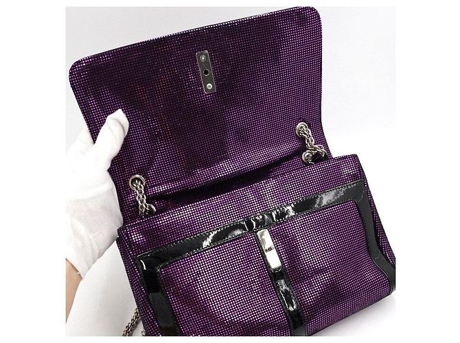 Christian Louboutin Borsa a tracolla e crossbody Sweet Charity Silver Chain Porpora - vista 6
