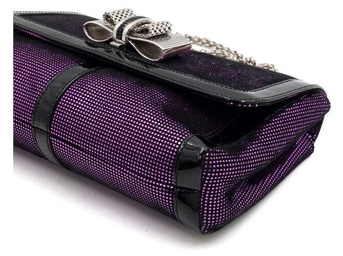 Christian Louboutin Borsa a tracolla e crossbody Sweet Charity Silver Chain Porpora - vista 8