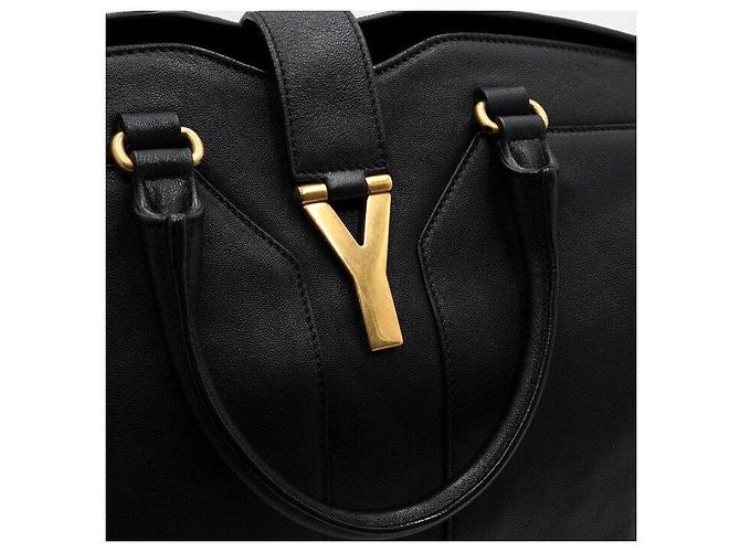 Saint Laurent Cabas Chyc Large Tote Bag Nero - vista 9
