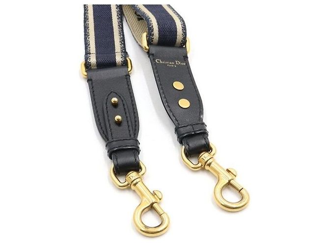 Dior Tracolla in tela ricamata con anello Blu - vista 3