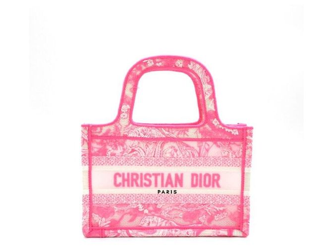 Dior Neon Pink Book Tote Mini Canvas Bag Season - Ansicht 2
