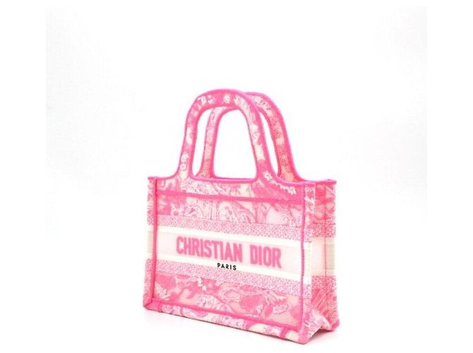 Dior Neon Pink Book Tote Mini Canvas Bag Season - Ansicht 3