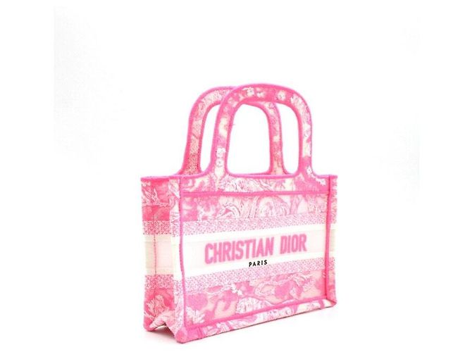Dior Neon Pink Book Tote Mini Canvas Bag Season - Ansicht 4