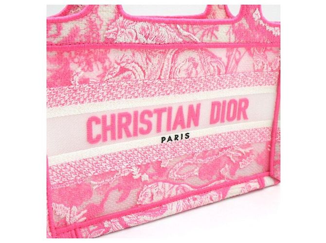 Dior Neon Pink Book Tote Mini Canvas Bag Season - Ansicht 5