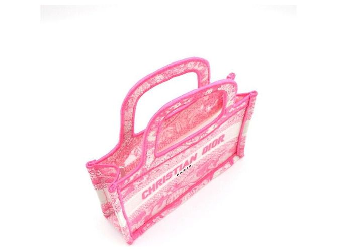 Dior Neon Pink Book Tote Mini Canvas Bag Season - Ansicht 6