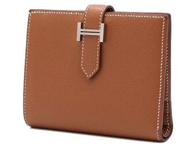 Hermès Gold Compact Wallet with Silver Hardware Golden - view 2