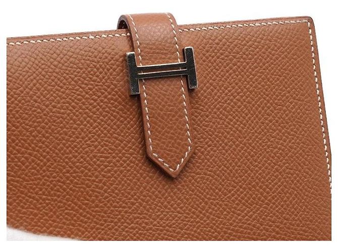 Hermès Gold Compact Wallet with Silver Hardware Golden - view 4