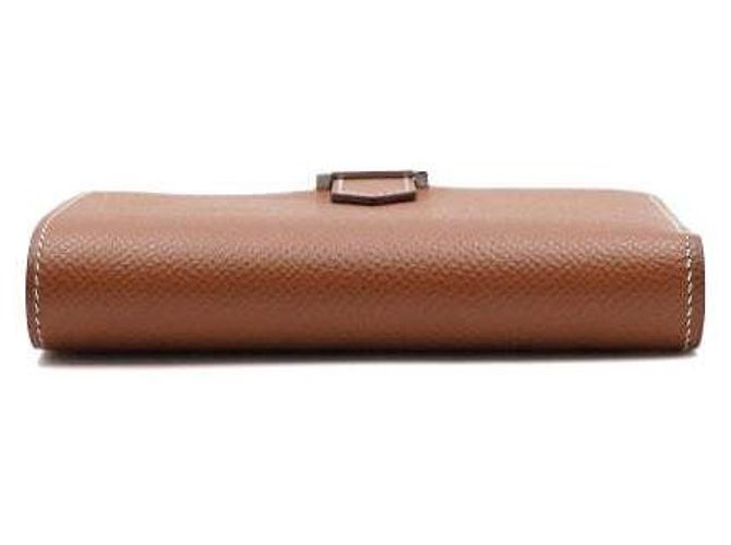 Hermès Gold Compact Wallet with Silver Hardware Golden - view 7