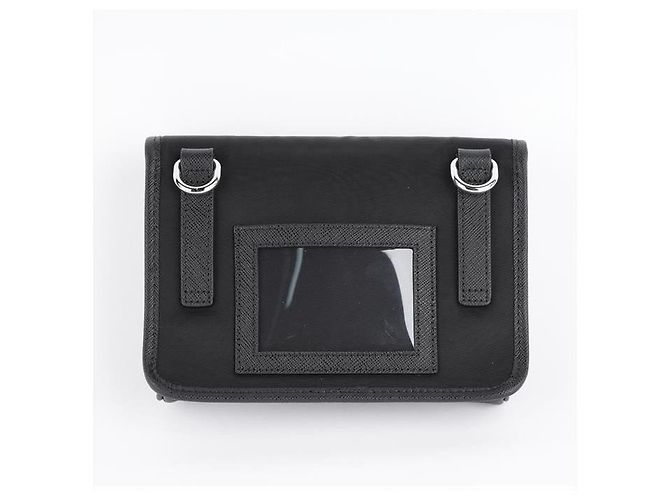 Prada Borsa crossbody in pelle Saffiano con logo Nero - vista 2