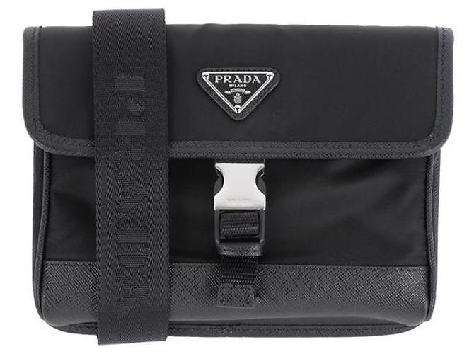 Prada Borsa crossbody in pelle Saffiano con logo Nero - vista 6