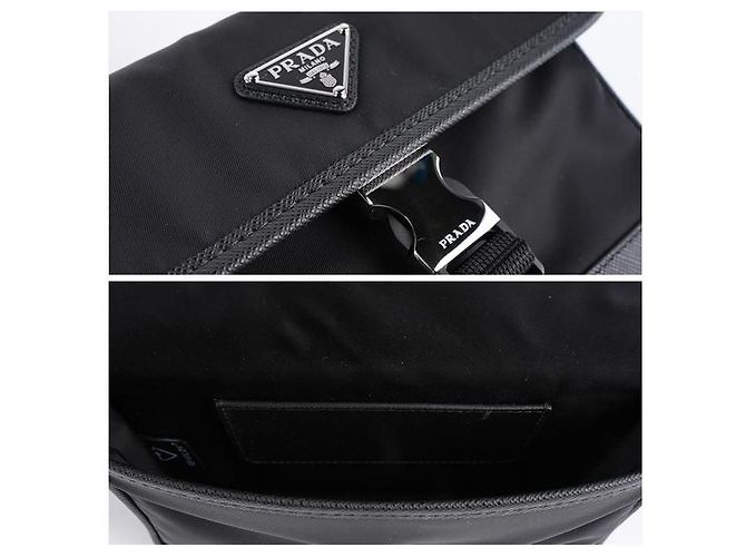 Prada Borsa crossbody in pelle Saffiano con logo Nero - vista 8