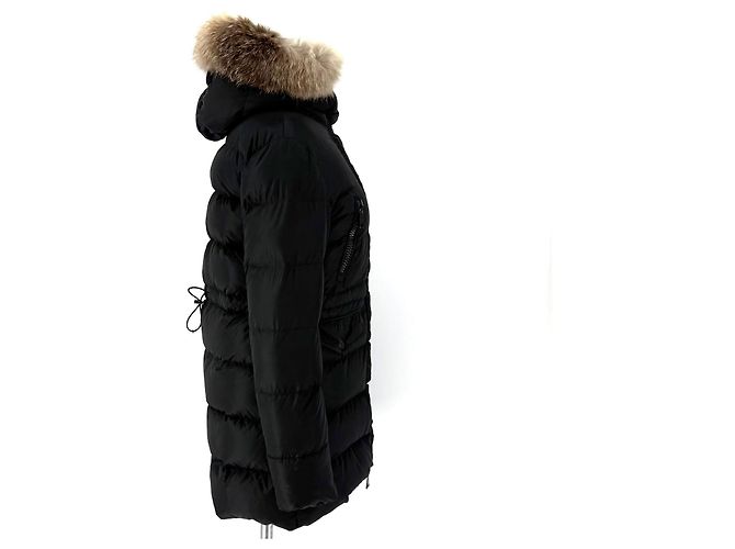 Moncler Fragonnette Damen Daunenmantel mit Fuchsfell Schwarz - Ansicht 5
