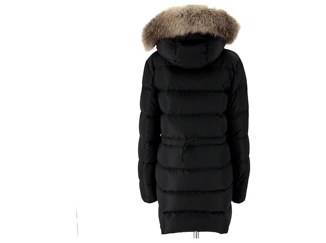 Moncler Fragonnette Damen Daunenmantel mit Fuchsfell Schwarz - Ansicht 6
