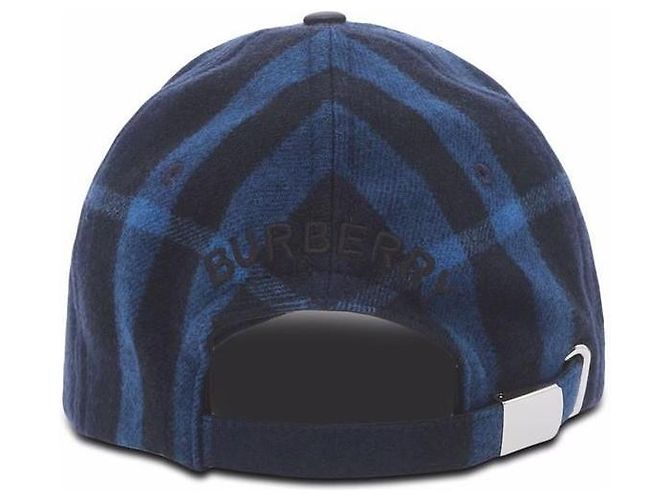 Burberry Check Wool Cashmere Baseball Cap Black - view 2