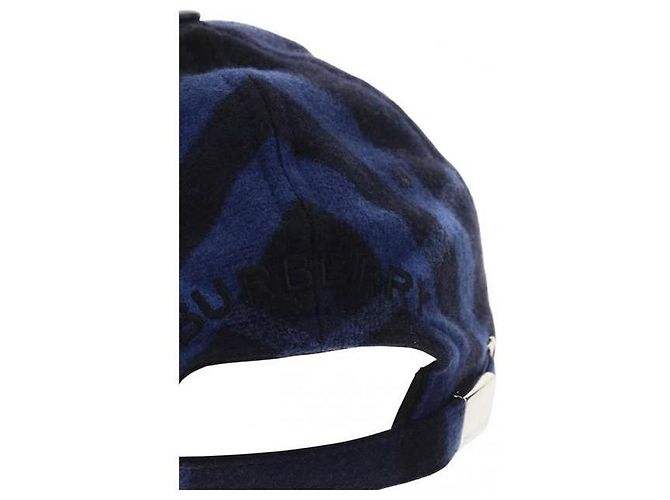 Burberry Check Wool Cashmere Baseball Cap Black - view 5