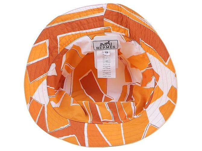 Hermès Cappello bucket reversibile Decoupages Arancione - vista 6