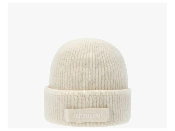 Jacquemus Le Bonnet Gros Grain Logo Beanie Bianco - vista 2