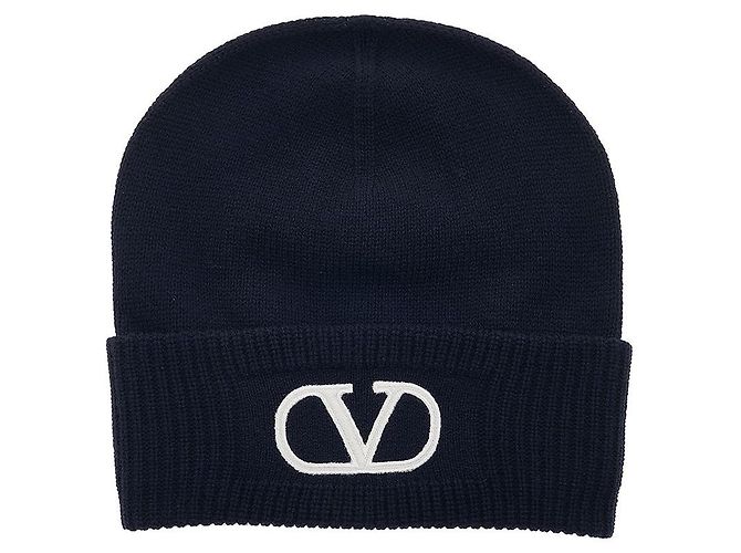 Valentino Signature Logo Damen-Wollmütze LZC Schwarz - Ansicht 10
