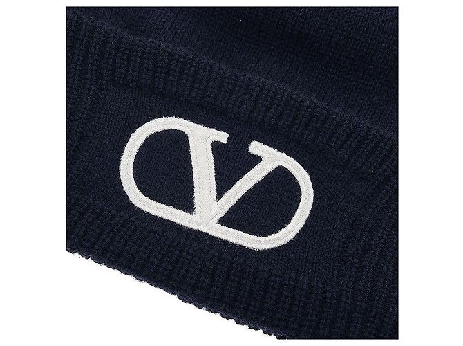Valentino Signature Logo Damen-Wollmütze LZC Schwarz - Ansicht 5
