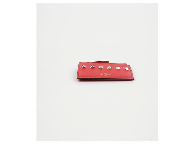 Valentino Rockstud Kartenetui Rot Leder - Ansicht 5