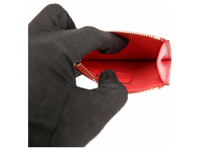 Valentino Rockstud Kartenetui Rot Leder - Ansicht 7
