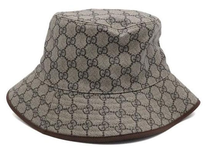 Gucci Cappello Bucket Supreme GG Canvas Donna Marrone - vista 4