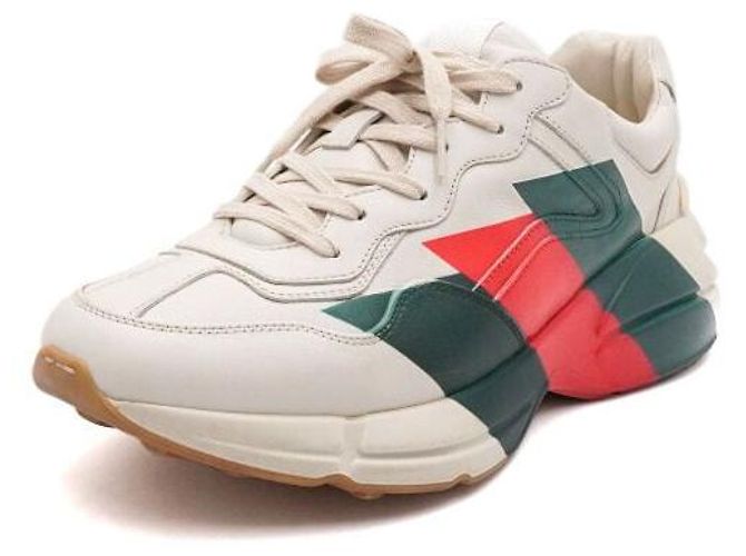 Gucci Sneakers Rhyton Web Print Bianco - vista 2