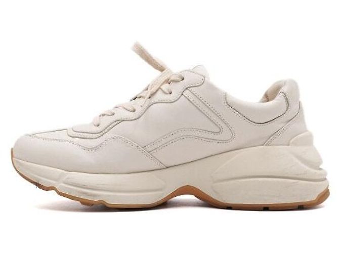 Gucci Sneakers Rhyton Web Print Bianco - vista 4