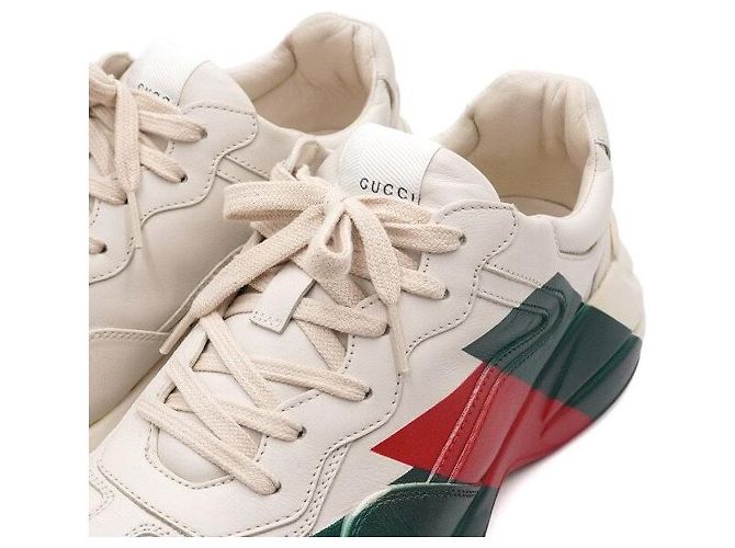 Gucci Sneakers Rhyton Web Print Bianco - vista 6