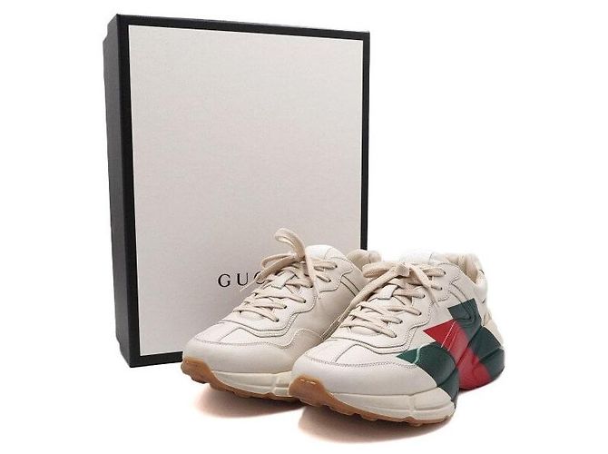 Gucci Sneakers Rhyton Web Print Bianco - vista 9