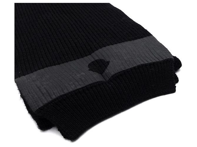 Moncler Sciarpa Unisex in Lana Vergine Nera Nero - vista 2