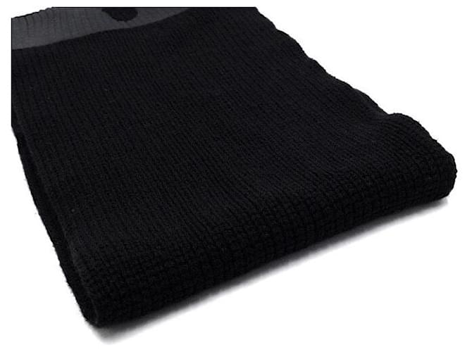 Moncler Sciarpa Unisex in Lana Vergine Nera Nero - vista 4