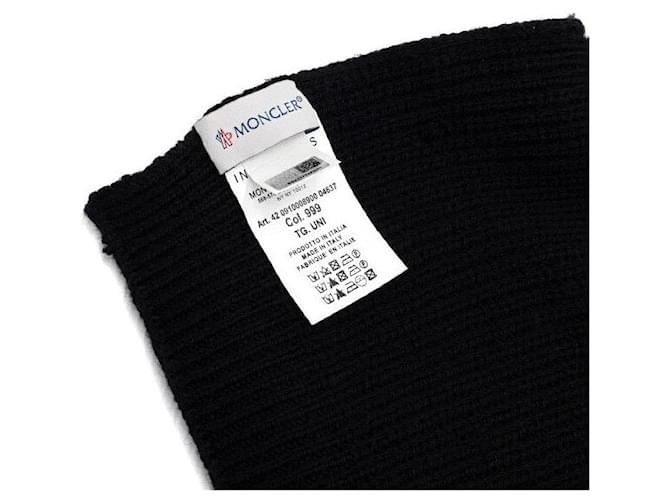 Moncler Sciarpa Unisex in Lana Vergine Nera Nero - vista 5