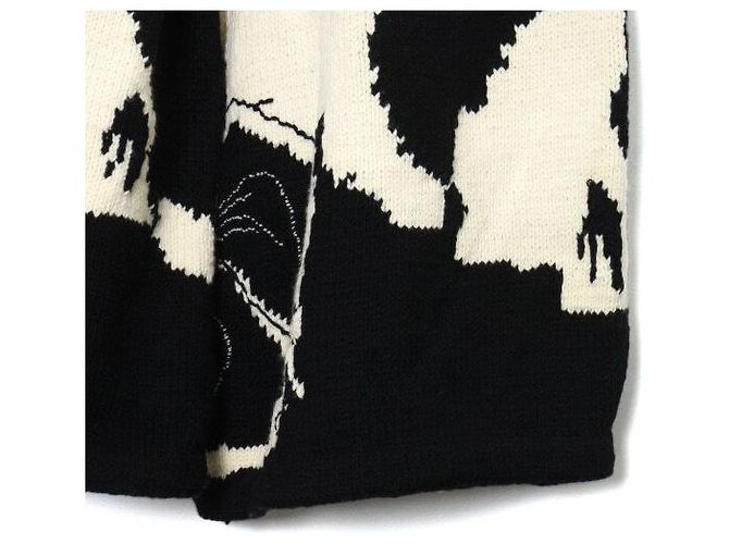 Loewe Collaboration Unisex-Hose aus Intarsia-Wolle mit Stiefmütterchen-Muster Weiß - Ansicht 3