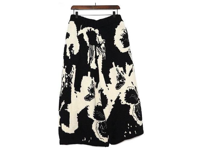 Loewe Collaboration Unisex-Hose aus Intarsia-Wolle mit Stiefmütterchen-Muster Weiß - Ansicht 4
