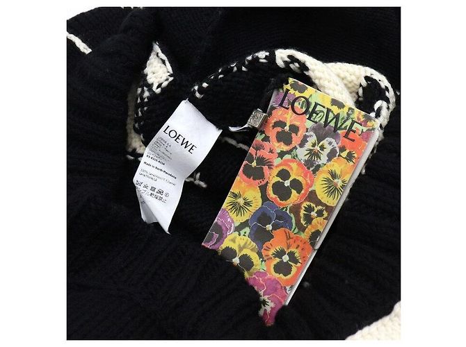 Loewe Collaboration Unisex-Hose aus Intarsia-Wolle mit Stiefmütterchen-Muster Weiß - Ansicht 6