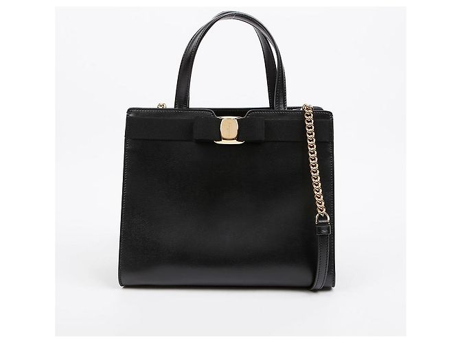 Salvatore Ferragamo Borsa a mano media nera - vista 2