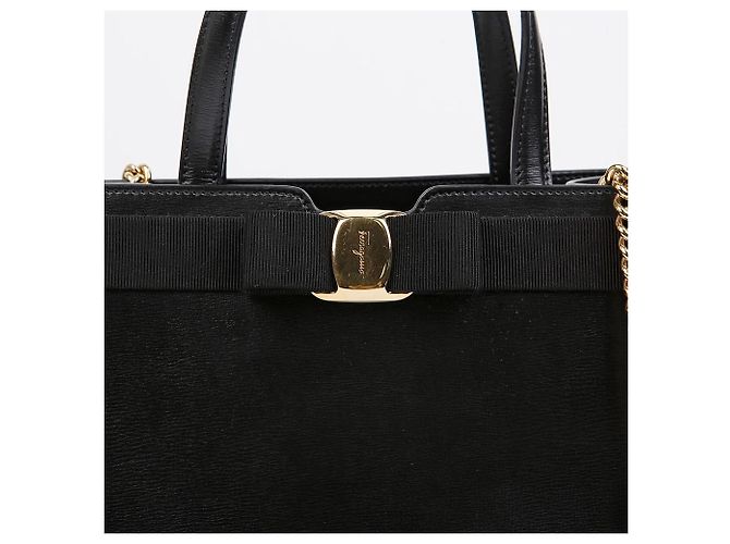 Salvatore Ferragamo Borsa a mano media nera - vista 3
