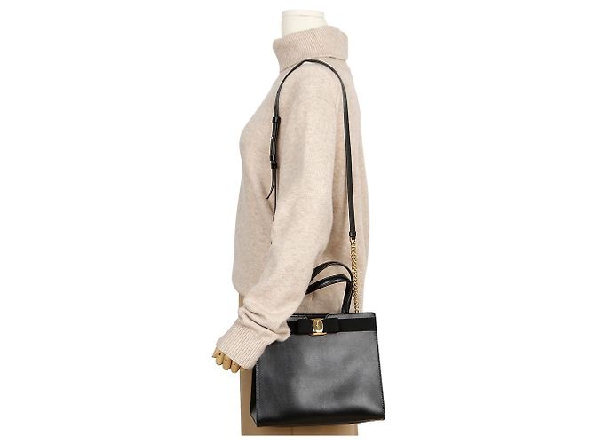 Salvatore Ferragamo Borsa a mano media nera - vista 9