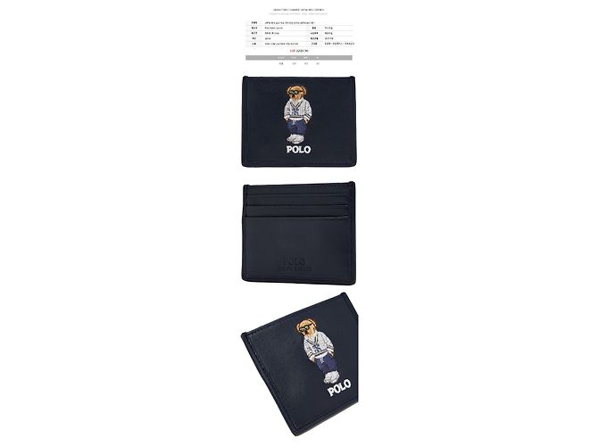 Ralph Lauren Kartenetui Navy mit besticktem Bären-Logo Schwarz - Ansicht 2