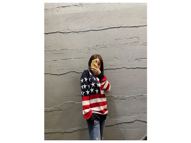 Balmain Malha às riscas vermelho e branco para mulher - vista 3