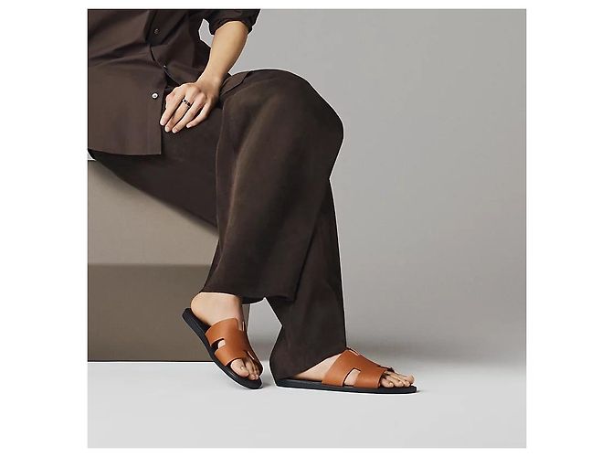 Hermès Sandali ciabatte Izmir da uomo Gold D'oro - vista 3